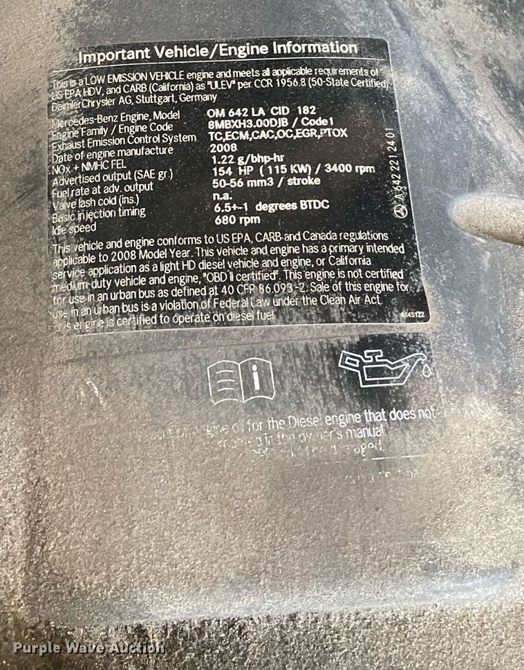 image for item DP0278 2008 Dodge Sprinter 2500 van