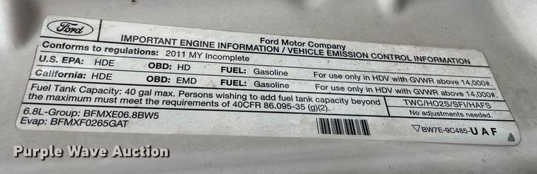 image for item DS5462 2011 Ford  F550 Super Duty XLT box truck