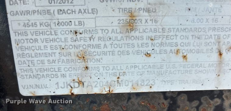 image for item EG1205 2012 Interstate Trailers equipment trailer