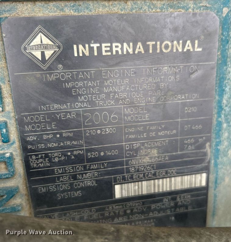 image for item EG1215 2007 International  CE 