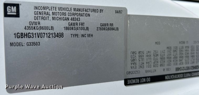 image for item EG1218 2007 Chevrolet  Express 3500 school bus