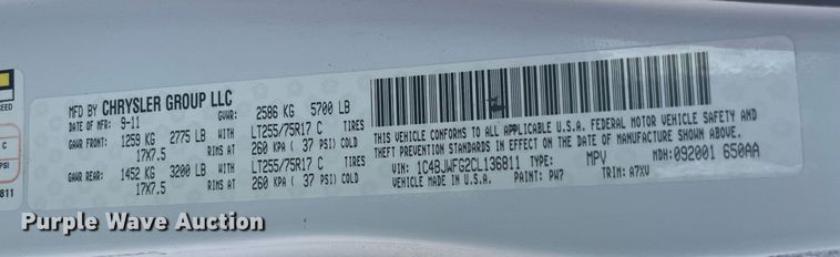 image for item EI0625 2012 Jeep Wrangler  SUV