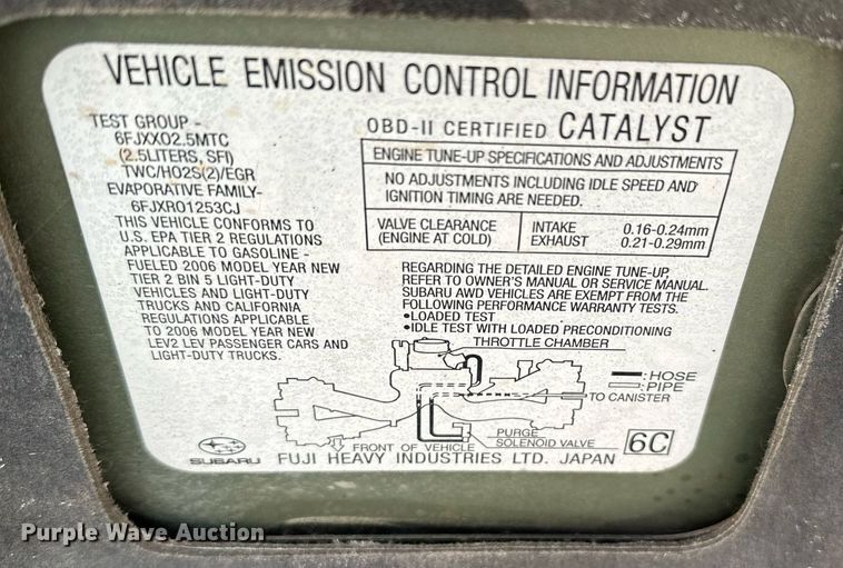 image for item EJ0223 2006 Subaru Outback SUV