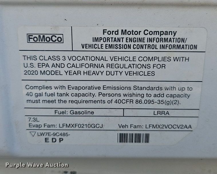 image for item EJ5854 2021 Ford E350 Super Duty delivery van