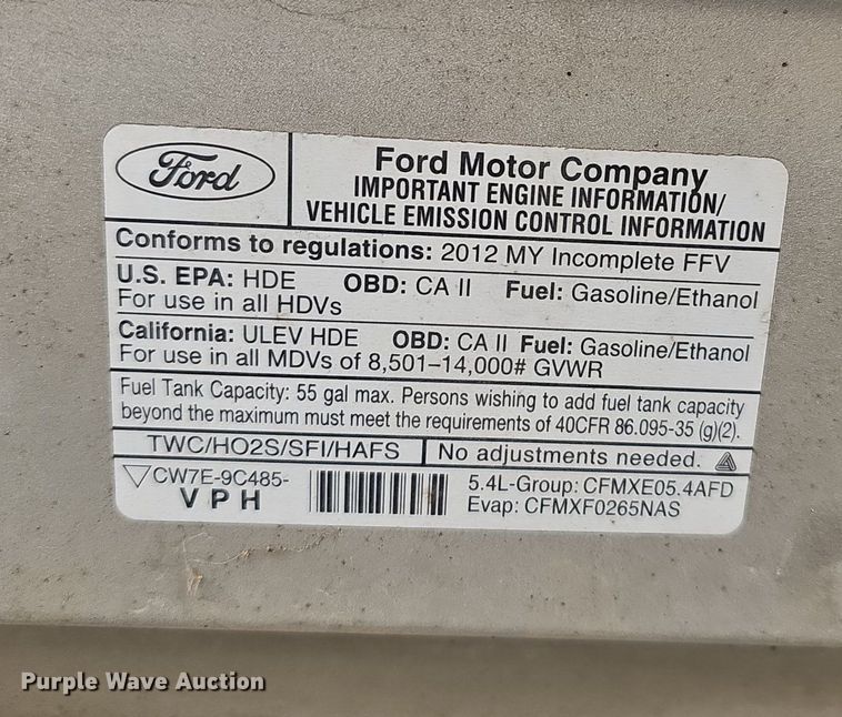 image for item EJ5856 2012 Ford E350 Super Duty box truck