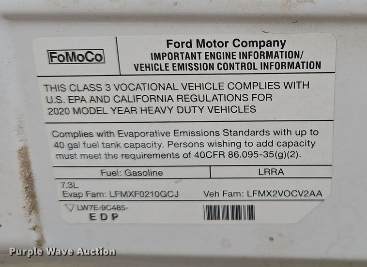 image for item EJ5858 2021 Ford E350 Super Duty delivery van
