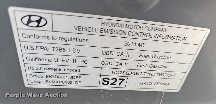 image for item EJ5870 2014 Hyundai  Elantra 