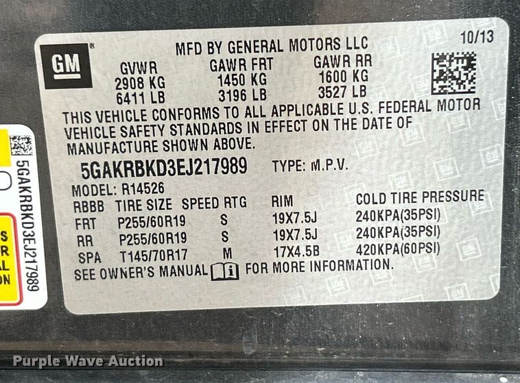 image for item EK4017 2014 Buick Enclave  SUV