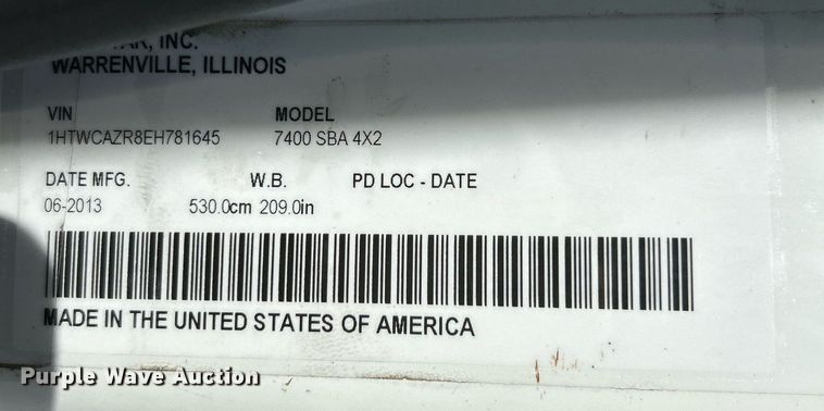 image for item EK4035 2014 International WorkStar 7400 pothole patcher truck