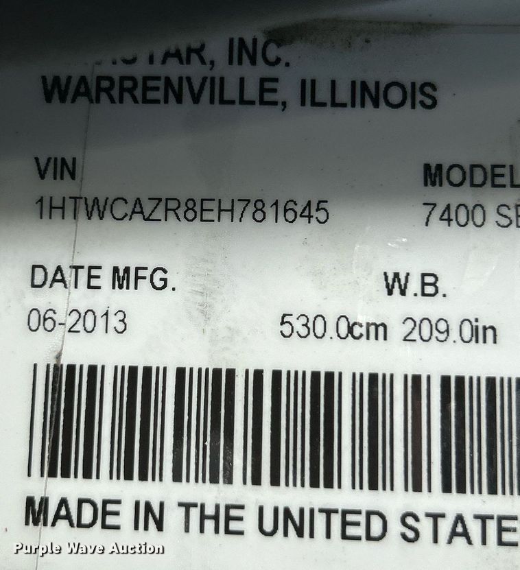 image for item EK4035 2014 International WorkStar 7400 pothole patcher truck