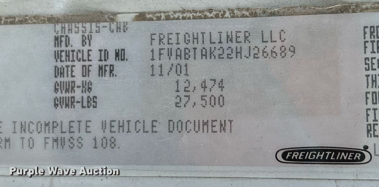image for item EK4075 2002 Freightliner FL70 utility / service truck