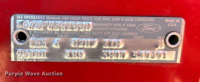 image for item EK4076 1972 Ford 700 pumper fire truck