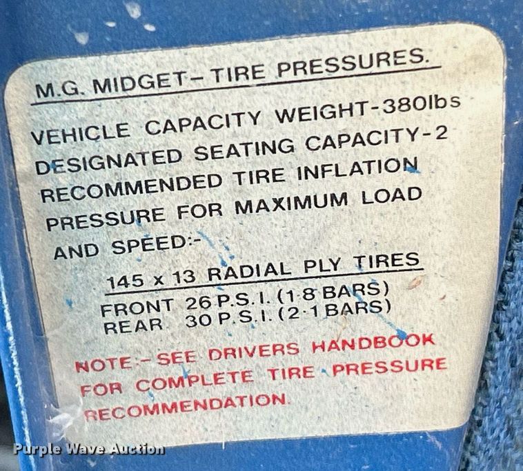 image for item EK4079 1977 MG Midget 