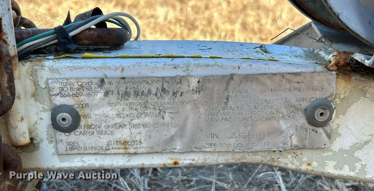 image for item EK4080 2008 Trailer Corp Of America tow dolly trailer