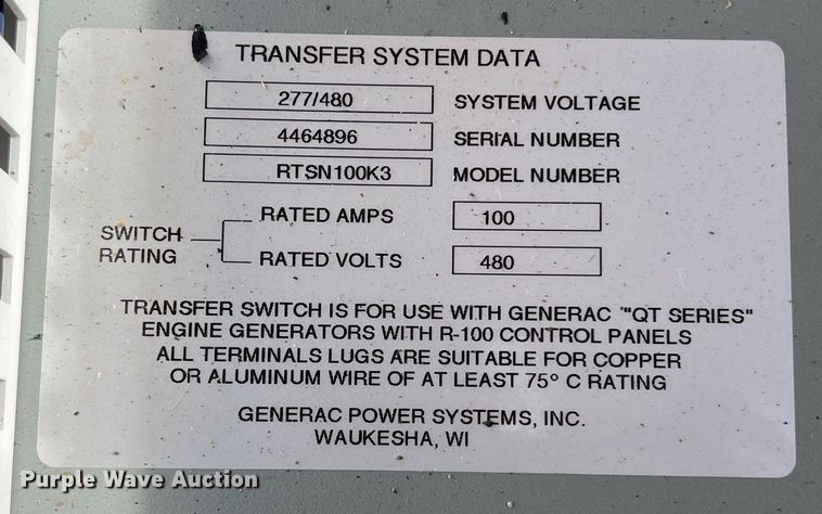 image for item KV9832 Generac  QT06030KNSN generator