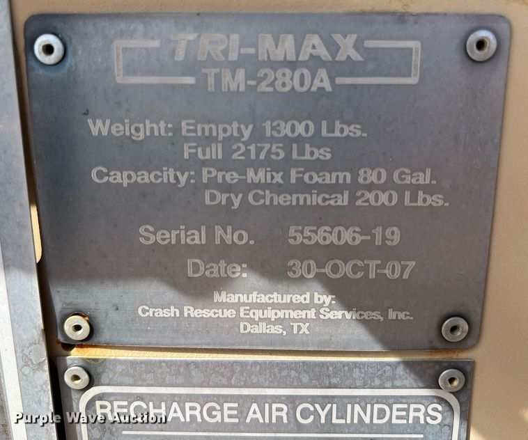 image for item KV9835 2007 Tri Max TM-280A fire suppression system 