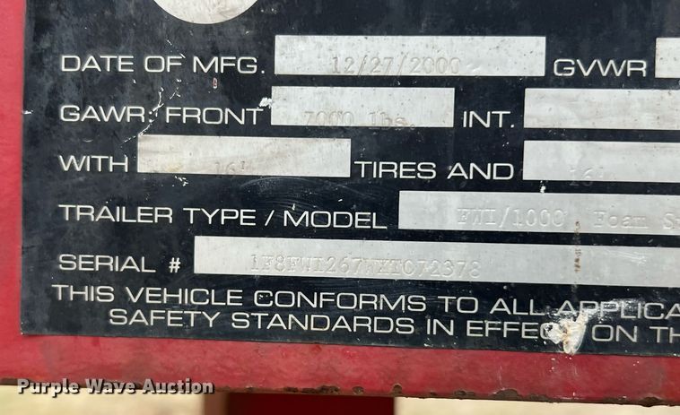 image for item KV9840 2000 Fire Wagons tank trailer