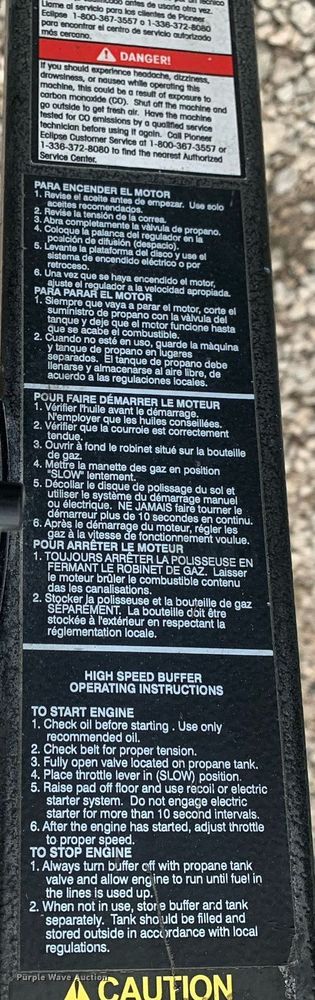 image for item KX9793 2016 Pioneer Eclipse PE400BU floor buffer