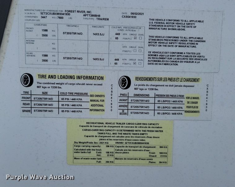 image for item LA9612 2021 Apex 290BHS camper