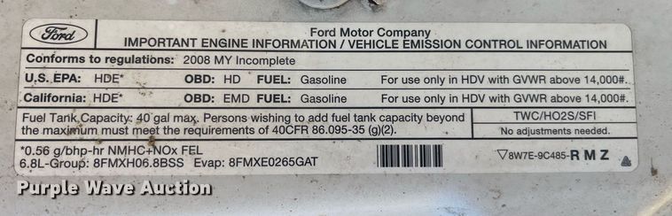 image for item LD9929 2008 Ford F550 Super Duty XL utility / service truck