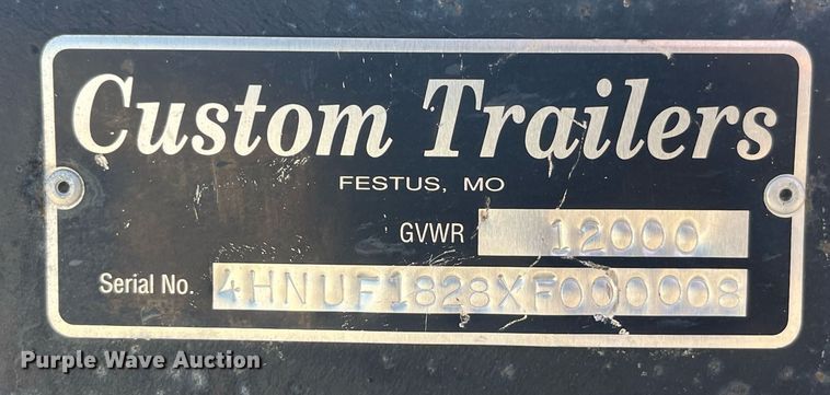 image for item LD9959 1999 Custom utility trailer