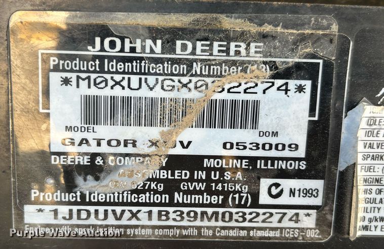 image for item LD9980 2009 John Deere Gator 620i utility vehicle