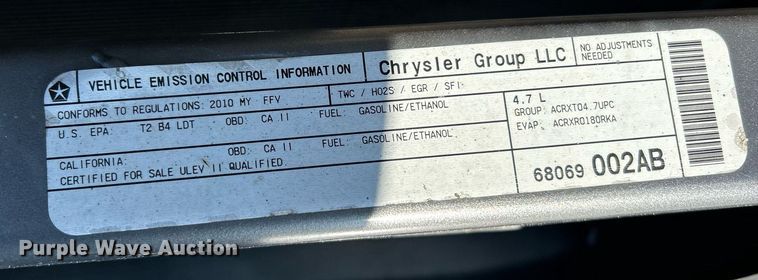 image for item NE9730 2010 Dodge Dakota Ext. Cab pickup truck