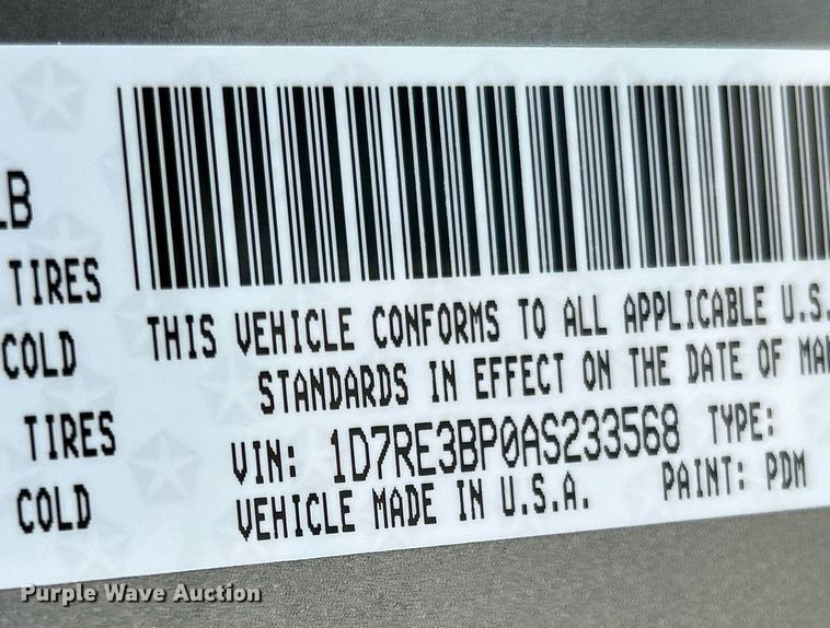 image for item NE9730 2010 Dodge Dakota Ext. Cab pickup truck