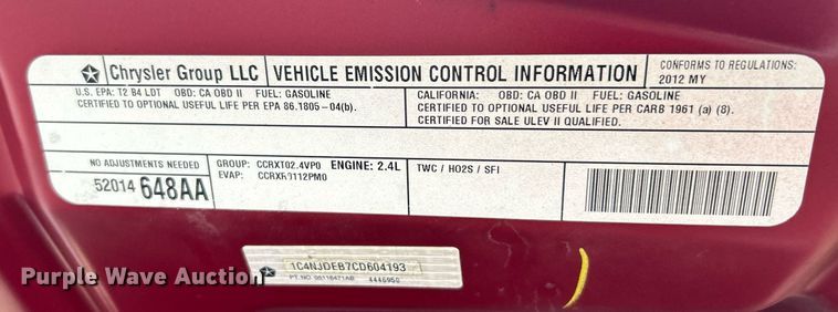 image for item NE9767 2012 Jeep Compass SUV