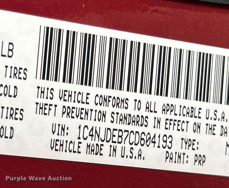 image for item NE9767 2012 Jeep Compass SUV