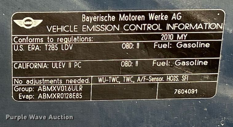 image for item NJ9521 2010 Mini Cooper 