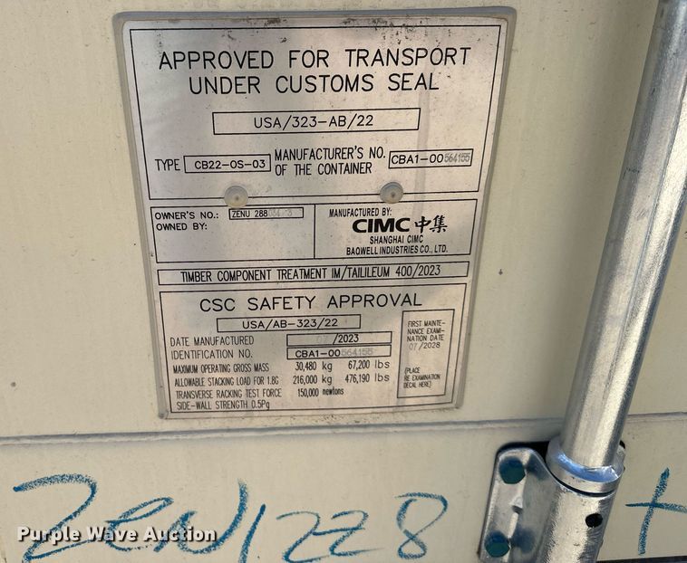 image for item NL9357 2023 CIMC shipping container