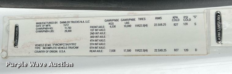 image for item NR9280 2018 Freightliner M2 shuttle bus