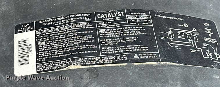 image for item NU9341 1991 Chevrolet  C1500 pickup truck