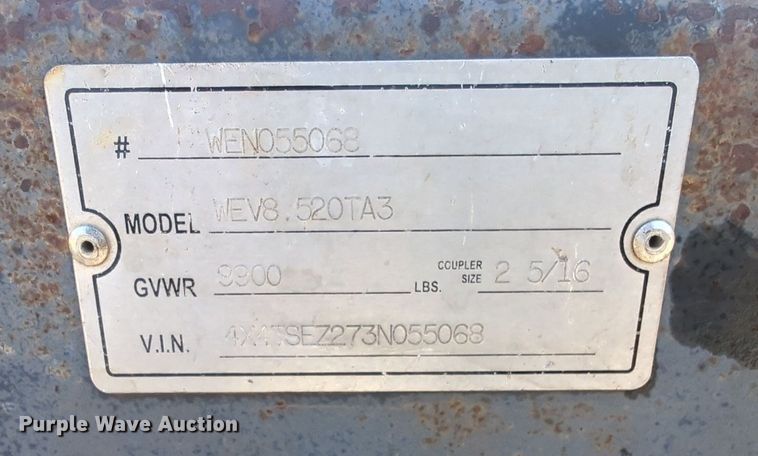 image for item OD9247 2003 Continental Cargo WEV8.520TA3 enclosed cargo trailer