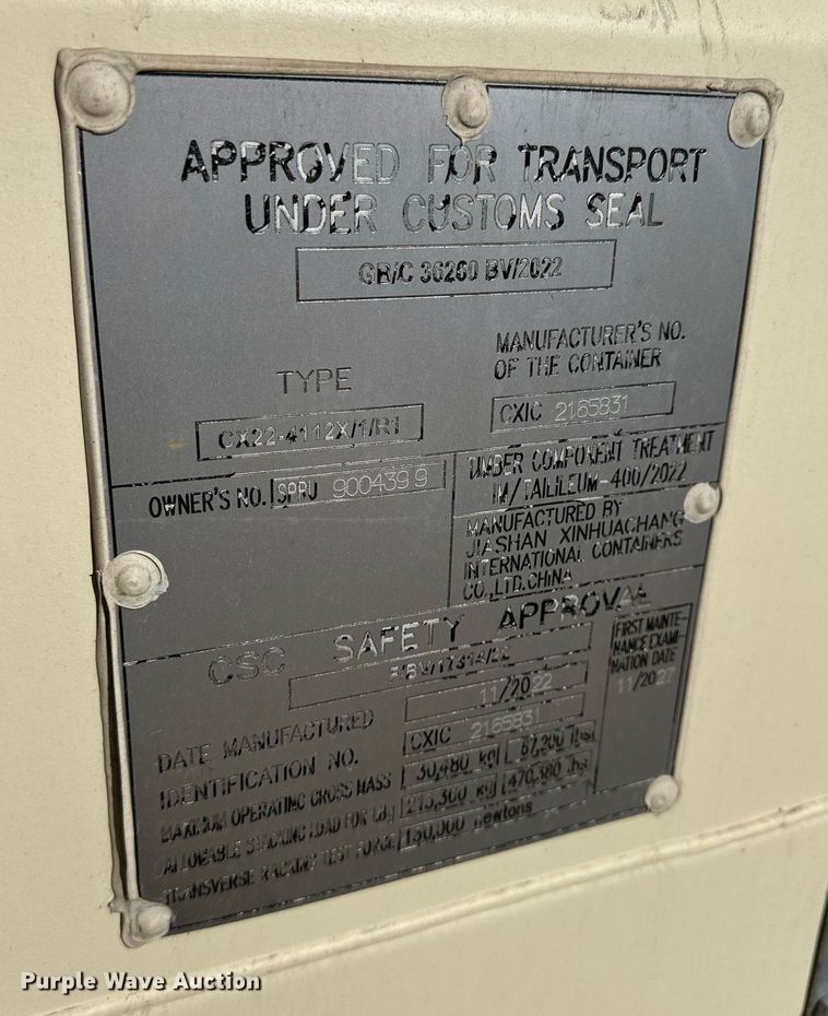 image for item OF9296 2022 shipping container