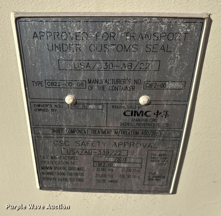 image for item OF9298 2023 shipping container 