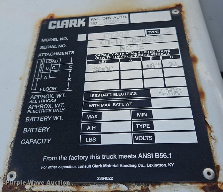 image for item OJ9726 Clark CT30B aircraft tug