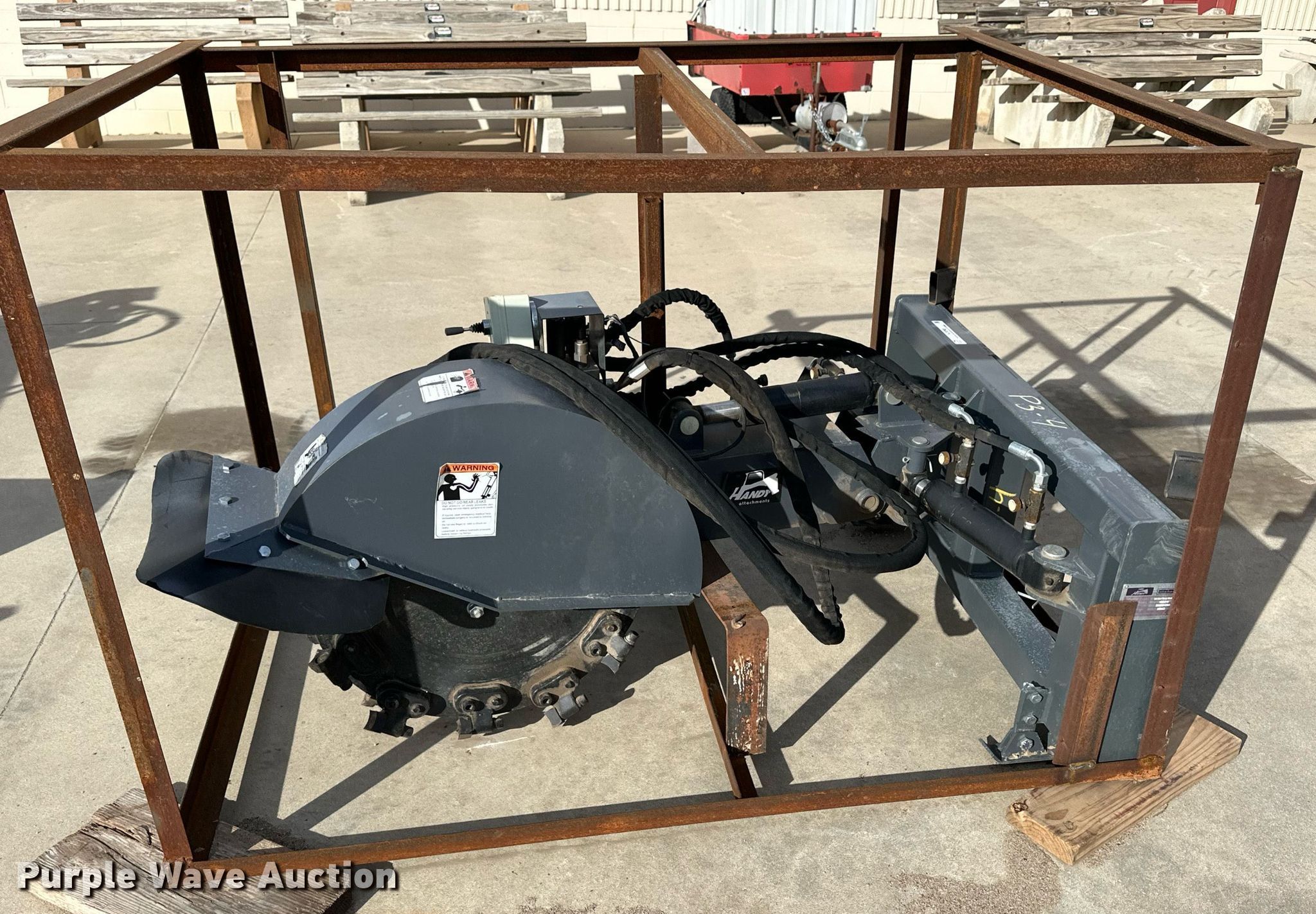 Handy HSSG24X skid steer stump grinder in Minneapolis, KS Item NJ9293 for sale Purple Wave