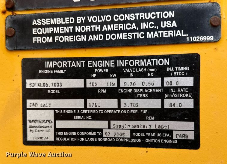 image for item DG4254 2006 Volvo L90E wheel loader