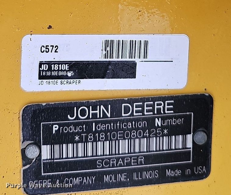 image for item DK0537 2008 John Deere 1810E scraper