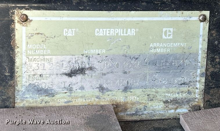 image for item DS0812 1997 Caterpillar 312BL excavator