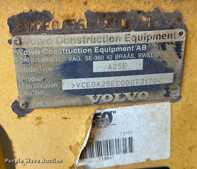 image for item DS2899 2008 Volvo A25E haul truck