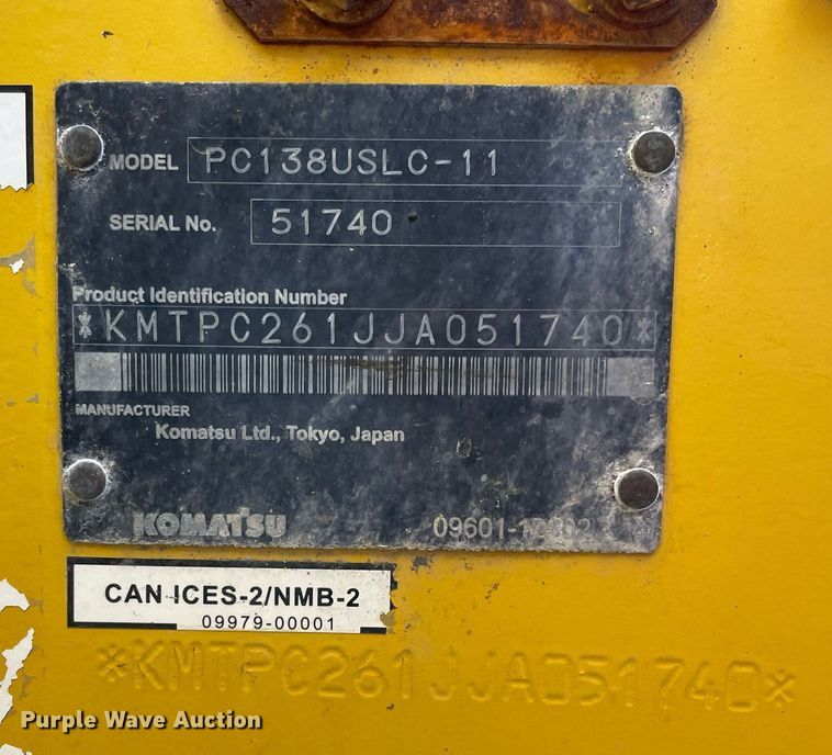 image for item DS5397 2018 Komatsu  PC138USLC-11 excavator