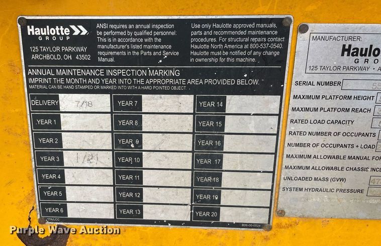 image for item DS5461 2018 Haulotte 5533A boom lift