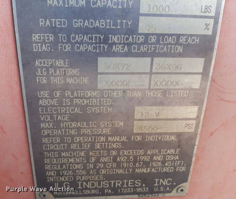 image for item DV9810 JLG 600S boom lift