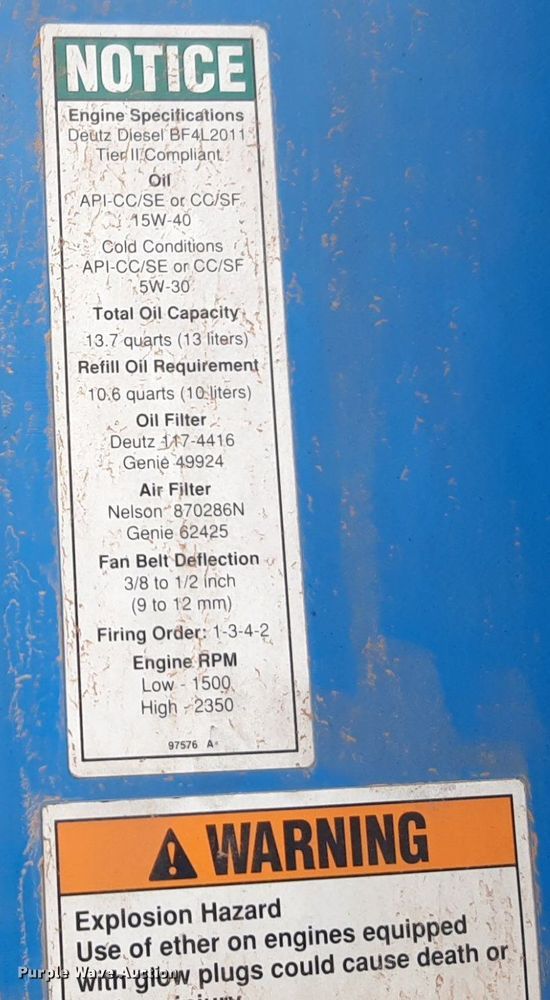 image for item DV9853 2004 Genie Z-80/60 boom lift