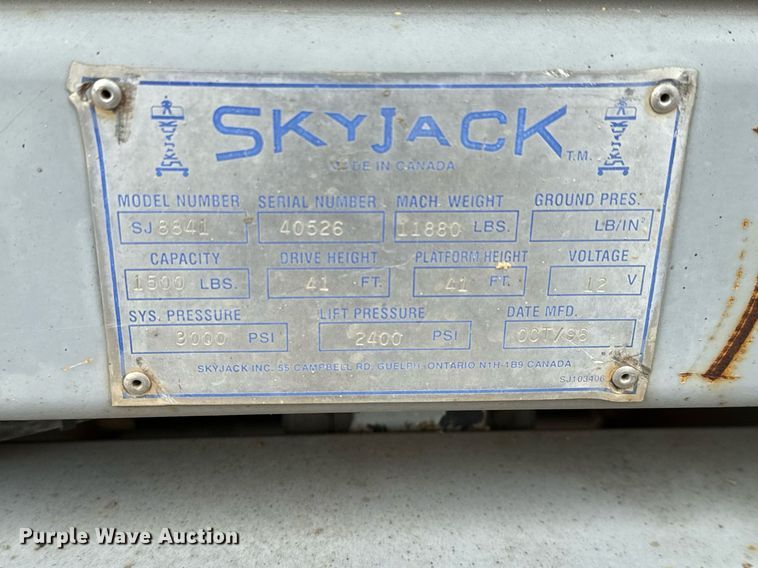 image for item DV9856 Skyjack SJ8841 scissor lift