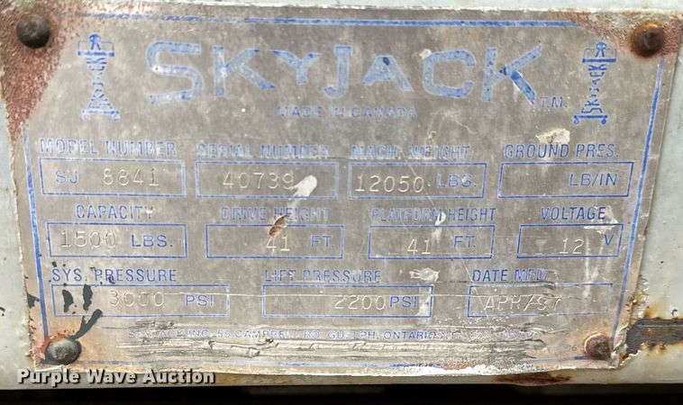 image for item DV9864 Skyjack SJ8841 scissor lift