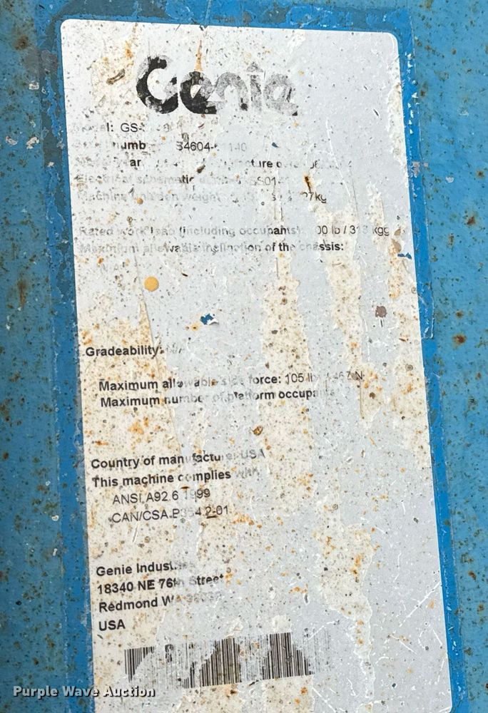 image for item DV9867 Genie GS-3246 scissor lift